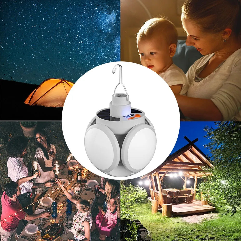 Lámpara solar plegable para acampar